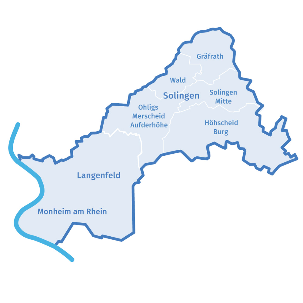 Einsatzgebiet Solingen, Langenfeld, Monheim, Wuppertal